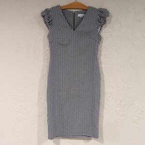 Calvin Klein Gingham Checkered Dress - Women's 6 Office Occasion Preppy Classic